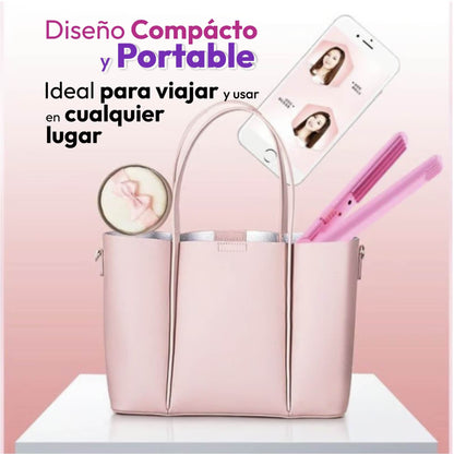 GoBeauty 2 en 1: Luce increíble en cualquier lugar y sin complicaciones: Alisa y Riza al mismo tiempo + Bolso Viajero Plegable GRATIS