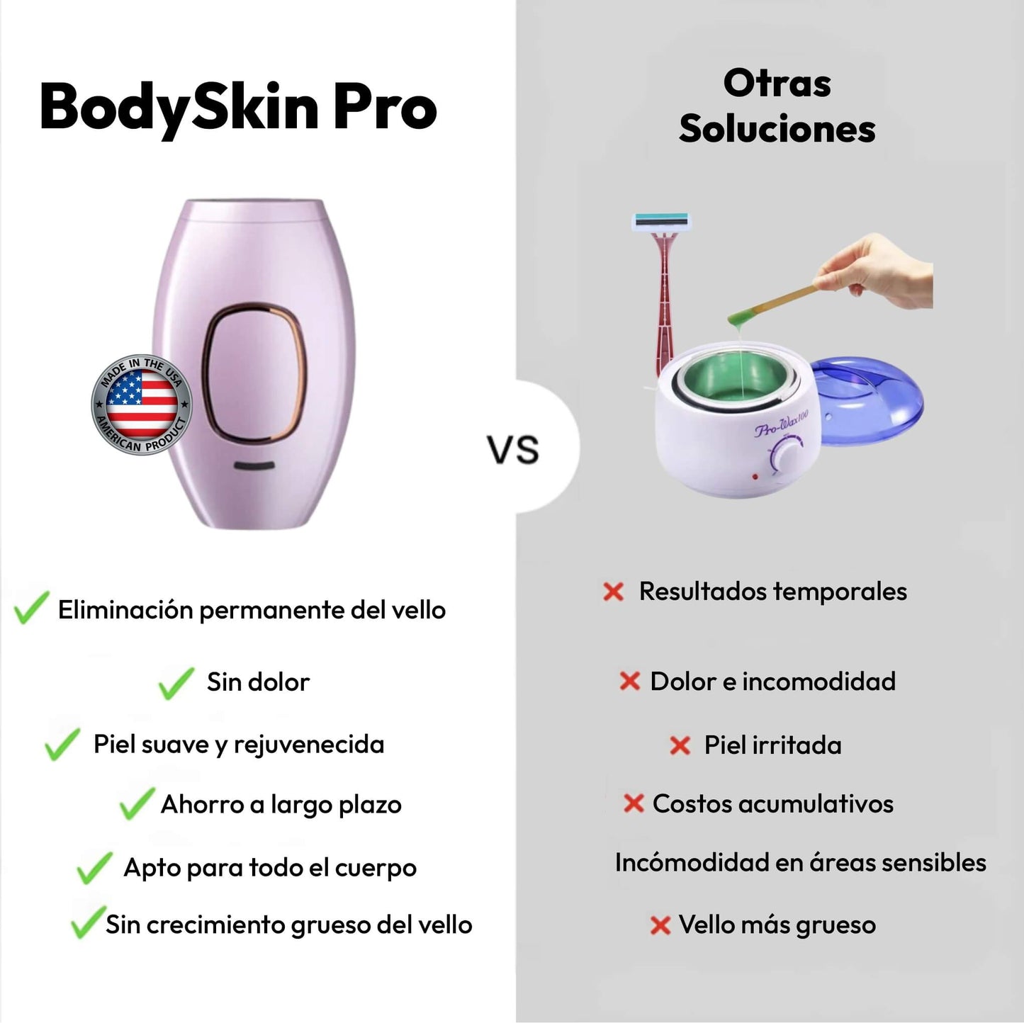 SkinUp: Deplilación laser profesional y permanente para cualquier parte del cuerpo sin dolor + Depilador eléctrico de cejas GRATIS