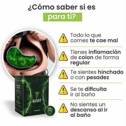 Ilivit: Vuelve a comer lo que más te gusta sin preocupación, dolor o hinchazón. Tratamiento 100% natural.