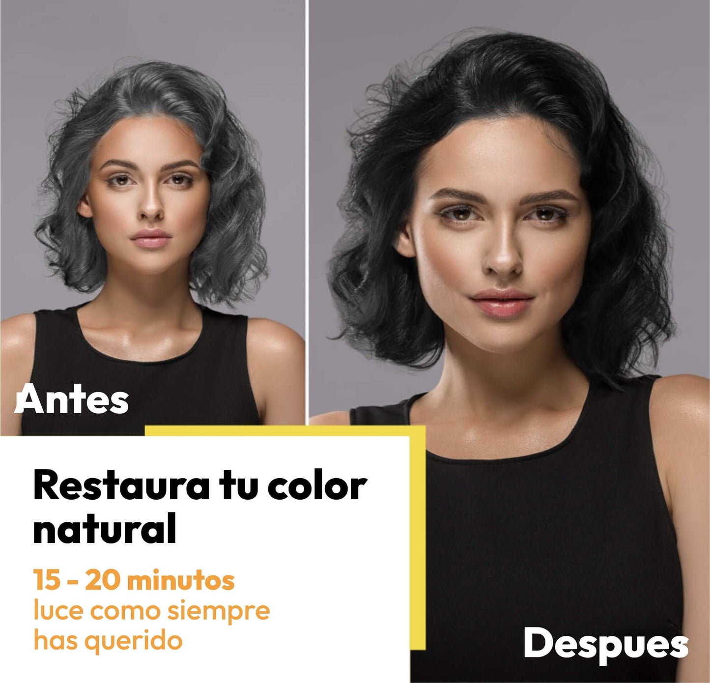 NaturalGlow: Cubre las canas de forma inmediata y natural mientras nutre y fortalece tu cabello desde la raíz.
