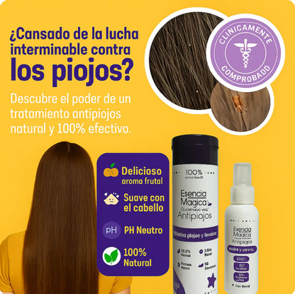 PureNatural: Deshazte de los piojos y liendres sin esfuerzo en 1 semana. Fortalece y embellece el cabello de forma natural + 2 regalos GRATIS