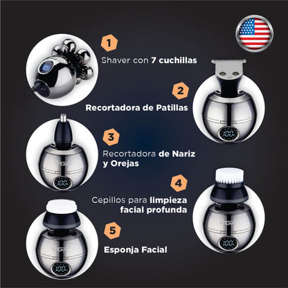 ShavEasy 5 en 1: Look impecable todos los días en solo 90 segundos. Sin esfuerzo y sin irritación.