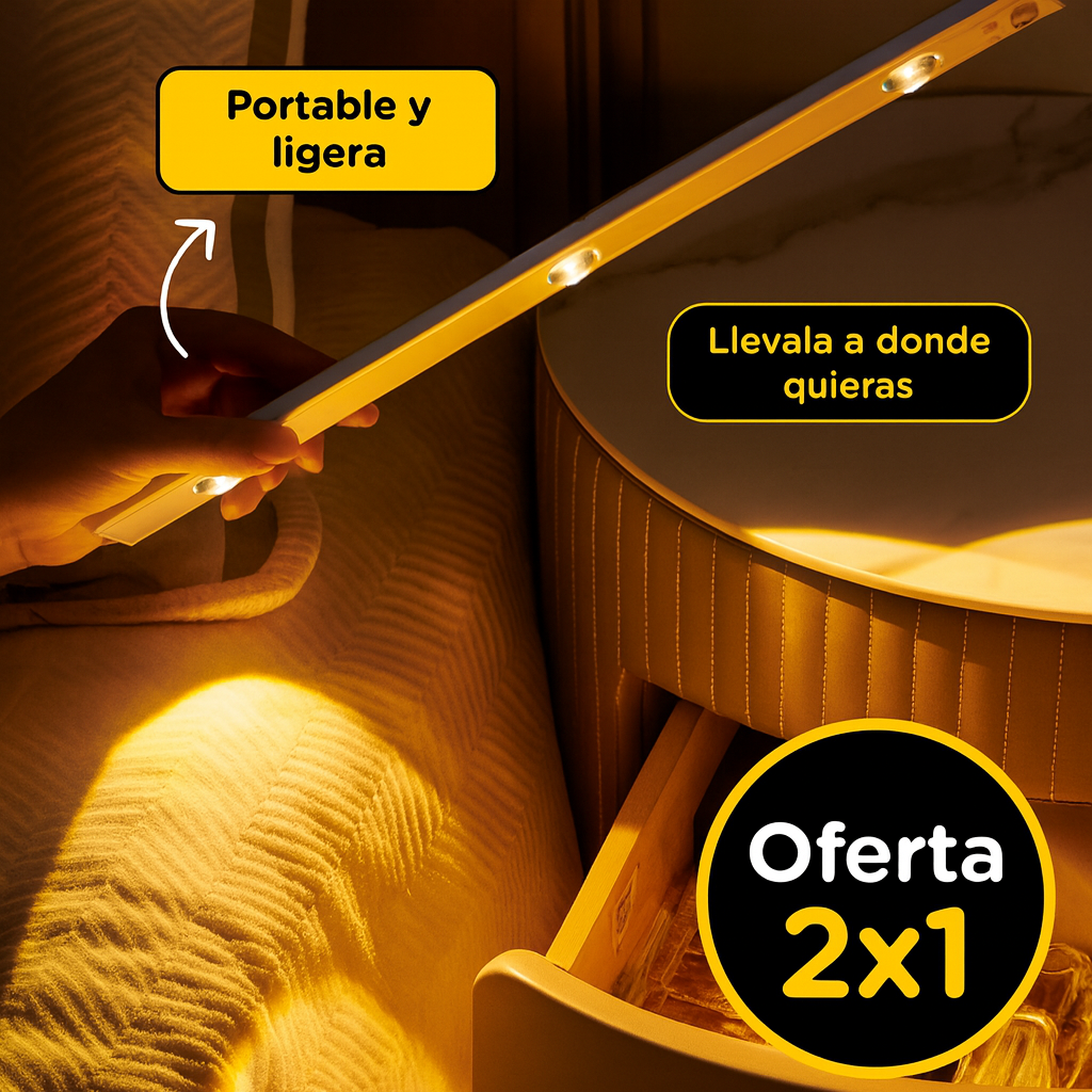 BrightLUX: Lámpara Led automática: Muévete con total seguridad y dale a tu casa un toque moderno e inteligente. Oferta 2X1