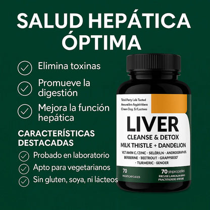 Liver Cleanse & Detox: Limpia, desintoxica y revitaliza tu cuerpo desde adentro - Recupera tu energía y bienestar de forma 100% natural