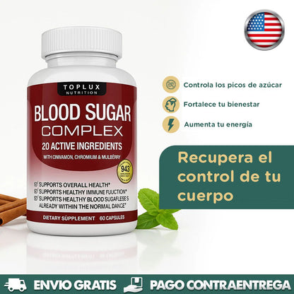 Blood Sugar: Mantén los niveles saludables de azúcar en la sangre y la energía estable a lo largo del día, sin necesidad de fármacos ni dietas extremas.
