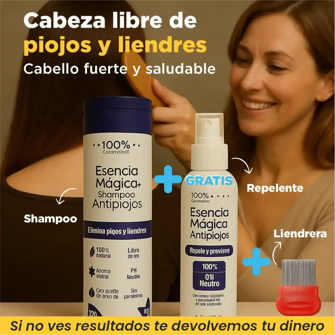 PureNatural: Deshazte de los piojos y liendres sin esfuerzo en 1 semana. Fortalece y embellece el cabello de forma natural + 2 regalos GRATIS